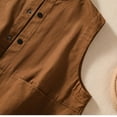 thumbnail image 5 of Lovskoo Women's Sleeveless Button Down Vest Casual V Neck Cotton Linen Blazer Jacket with Pockets Coffee, 5 of 9
