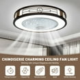 thumbnail image 6 of Chinese Style LED Ceiling Fan Light Dimmable Lamp semi Flush Mount W/ Remote Control 3 Speed, 6 of 10