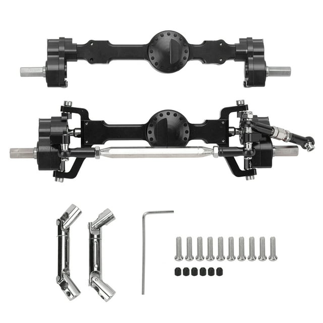 1/12 Front Rear Axle, Accurate Size Sturdy Durable Aluminium Alloy Metal Front Rear Axle High Strength For RC For 1/12 For Car Black