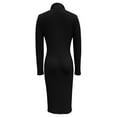 thumbnail image 4 of YueHuiYing Womens Ribbed Knit Maxi Dresses Long Sleeve V Neck Casual Sweater Dress Bodycon Midi Dress, 4 of 6