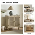 thumbnail image 4 of Tina's Home Boho 31" Rattan 2 Doors Sideboard with 1 shelf, Wooden Storage Cabinet Credenzas Buffet Home Acorn, 4 of 7