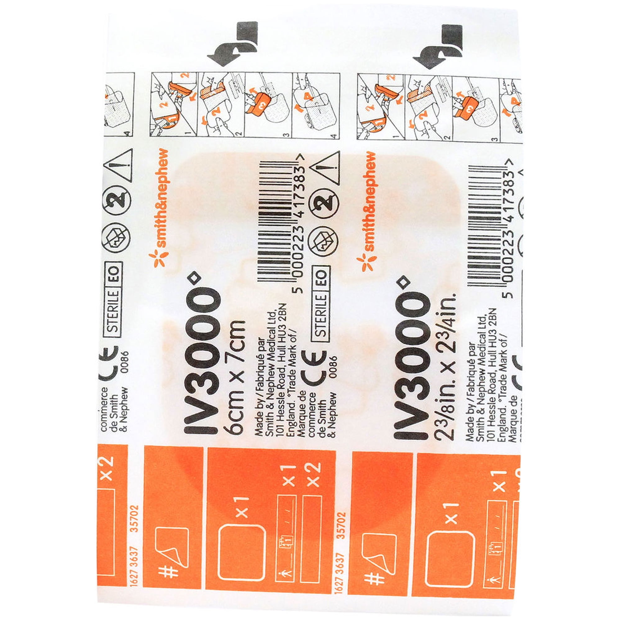 Smith & Nephew 66024007 IV3000 Catheter Dressing 2-3/8 in. x 2 ¾ in. (Pack of 2)