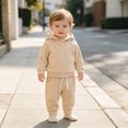 thumbnail image 4 of Boy Baby Clothes Girl Fall Winter Letter Long Sleeve Elastic Waist Sweatshirt Tops and Pants Set 2 Piece 3M-3T, 4 of 7