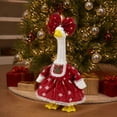 thumbnail image 6 of Porch Goose Outfits for 19-23 Inch Goose Red Christmas Dress with Snowflake Lace Trim and Bow Winter Holiday Decor for Outdoor Front Porch Patio and Garden Yard, 6 of 9