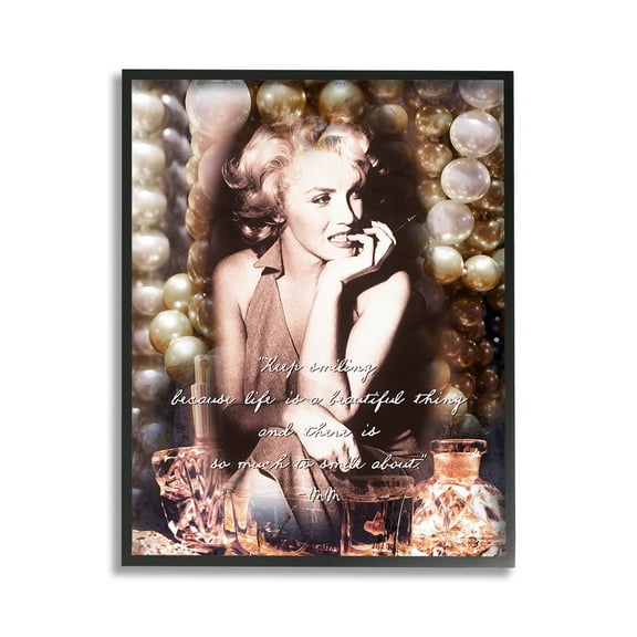 Stupell Industries Inspirational Smile Quote Inspirational Painting Black Framed Art Print Wall Art, 11 x 14