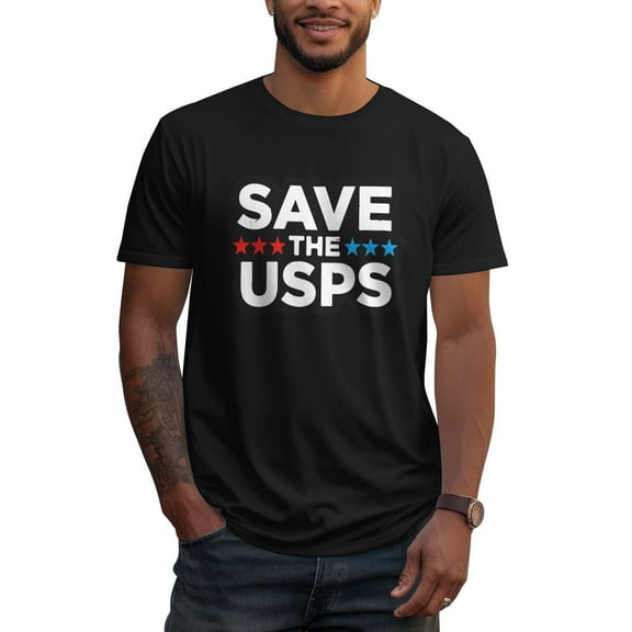 Save The Usps Mens 100% Cotton Short Sleeve T-Shirt 180g Round Neck Casual Fashion T-Shirt