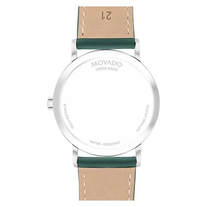 Movado Signature 0608101 Green Dial Green Leather Strap 40MM  display picture 3