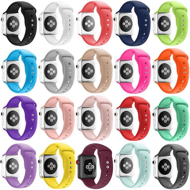 Amerteer For Apple Watch band Series 4/3/2/1 38/42 Replacement Silicone Wrist Sport Band Strap