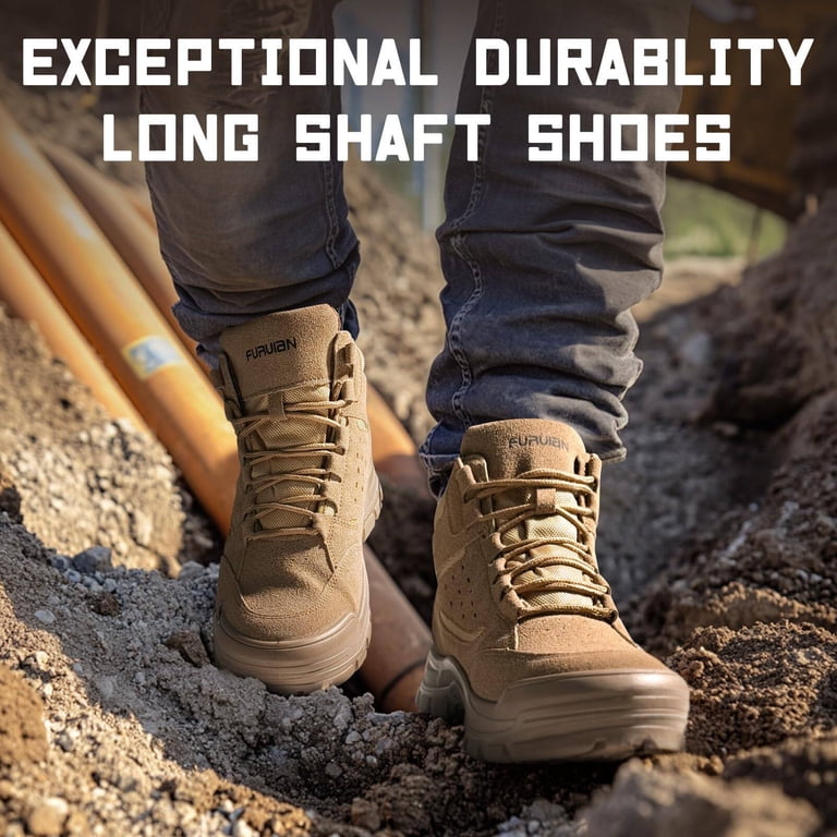Furuian Steel Toe Boots for Men Women Slip Resistant High  display picture 3
