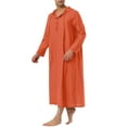 thumbnail image 4 of INSPIRE CHIC Camisón de Hombre de Manga Larga con Capucha Ropa de Dormir Pijamas L Naranja Rojo, 4 of 6