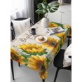 thumbnail image 6 of Sunflower Table Cloth, Waterproof Tablecloth for Rectangle Tables, Yellow Floral Farmhouse Botanical Vintage Art Reusable Washable Fabric Table Cover for Restaurant Kitchen Dining Tables 60"x120", 6 of 9