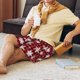 thumbnail image 5 of Balery Snowflake red plaid Pantalones cortos de pijama de punto de algodón para hombre con cinturilla y bolsillos-4X-Large, 5 of 6