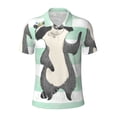 thumbnail image 2 of Daiia Cute Raccoon Pattern Men’s Polo Shirts,Solid Deck Shirt,Classic Fit, Breathable Cotton Polo for Casual and Sport Wear-XX-Large, 2 of 9