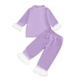 thumbnail image 4 of Landzoo Halloween 2 Piece Toddler Boys Girls Pyjamas Friendly Ghost Print Long Sleeve Notch Neck Nightwear With Pants Set Fall Comfortable Pajamas For Kids Size 4-5 Years Purple, 4 of 5