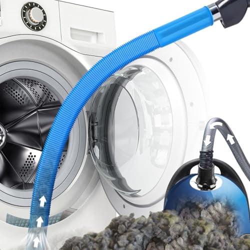 Dryer Vent Cleaner Kit,Dryer Lint Vacuum Attachment Compatible with Most Vacuum Cleaner,Dryer Vent Cleaning Tool Vacuum Hose with Universal Connector,31 Inch,Blue