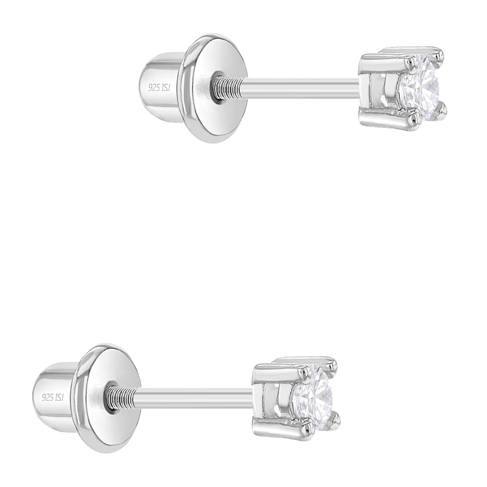 baby stud earrings screw back