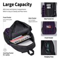 thumbnail image 4 of Lafuoo Purple Black Plaid Pattern Pocket Backpack Messenger Lunch Bag Pencil Bag Three-Piece Set, Travel Bag Sports Bag Suitable for Men and Women-One Size, 4 of 7