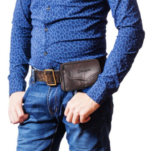 Bolsa 10 Uds multifunción para hombre, riñoneras de PU, cartera para teléfono, riñonera para cinturón (café 1 Tmvgtek Para estrenar