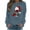 Blue, variant on Fall Fashion Must Haves Womens Round Neck Pullover Sweatshirt Long Sleeve with Christmas Wine Glass Pattern Holiday Top My Items