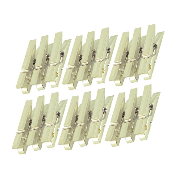 Shisuyan 50 Pcs Pinces Photo en Plastique Dorées Mini Pinces à Linge Pinces à Messages en Papier Multifonctions pour Maison Bureau (Doré)