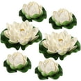 thumbnail image 1 of EeaseMX WINOMO 6 unids Artificial Estanque Plantas Lotus Simulación Flotante Estanque de Peces de Tanque de Peces Decoración Adornos Blanco, 1 of 7