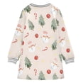 thumbnail image 6 of Girls' long-sleeved dress Candies Snowman Tree Girls' A-line dress with ribbed cuffs Soft and comfortable, 6 of 6