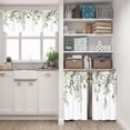 thumbnail image 6 of Sage Green Plant Kitchen Curtains Valances, Eucalyptus Leaves Pattern Semi Sheer Kitchen Valances for Living Room, Watercolor Botanical Rod Pocket Short Window Treatment Decor, 52x18, 6 of 6