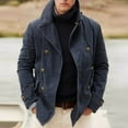 thumbnail image 1 of Mikilon Cardigan Décontracté pour Homme, Uni, Col Rabattu, Coupe Ample, Sans Capuche, Manteau à Multiples Boutons, 1 of 3