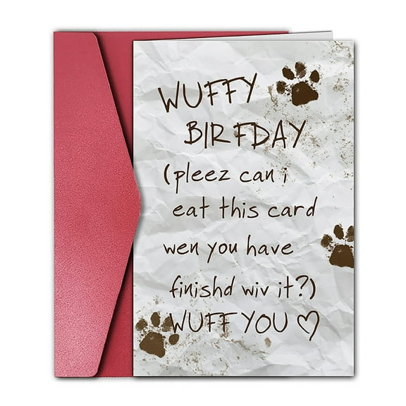 Wuffy Birthday Card – "WUFF YOU" Funny Dog-Themed Greeting Card – Perfect for Pet Lovers – Includes Envelope, Blank Inside for Personal Messages