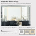 thumbnail image 5 of OKD 48" Fluted Makeup Vanity Desk with HD Triple Mirror and Lights, Modern Corner Vanity with 3 Drawers & 2 Cabin ets, Charging Station - Dark Grey, 5 of 8