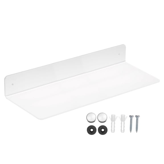 Uxcell Acrylic Floating Shelf 15.75 x 5.91 Inch Floating Wall Mounted Shelves Transparent