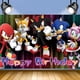 thumbnail image 4 of Fondo fotográfico personalizado con nombre y años de Sonic the Hedgehog, decoración para fiesta de cumpleaños, vinilo, tela de poliéster, pancarta de tela, 4 of 5