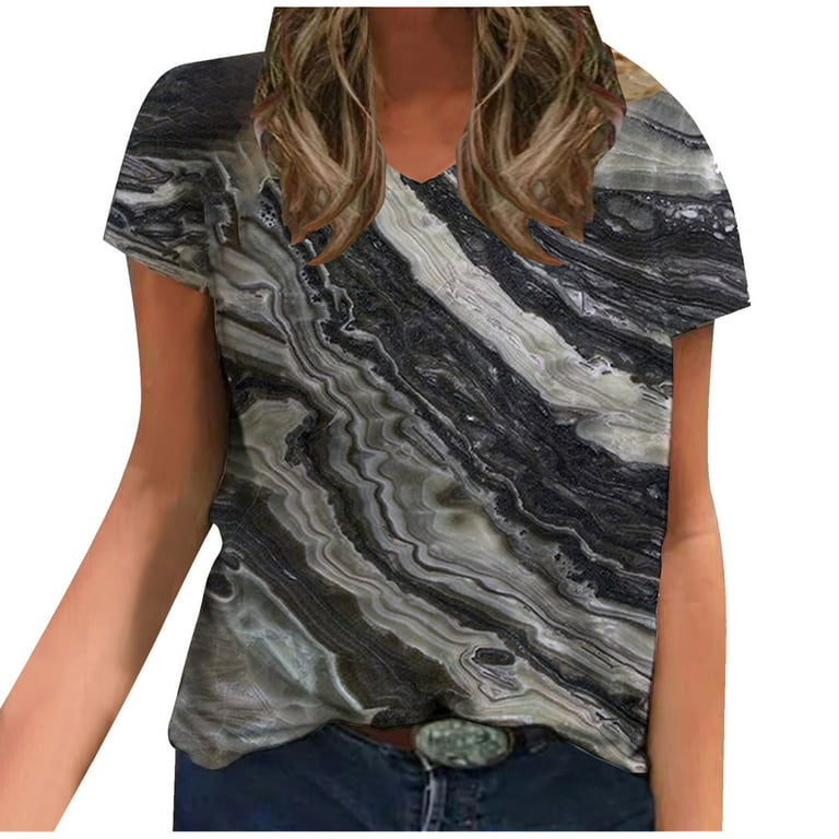 Olyvenn Women's Trendy Plus T-Shirts Save Big Summer Short Sleeve