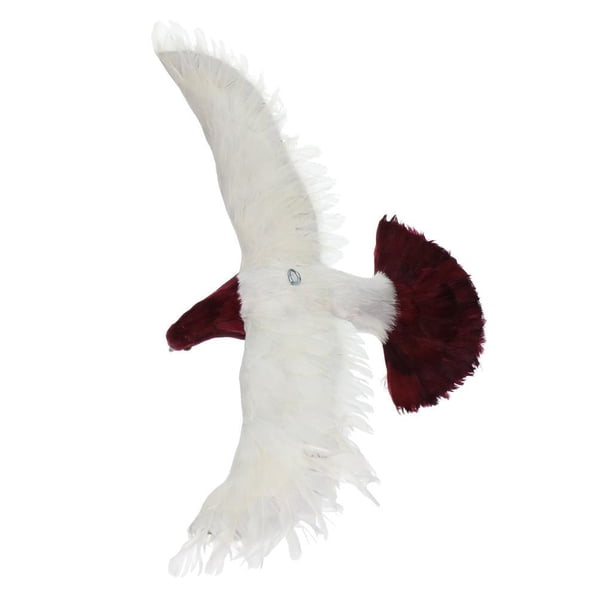 Estatuilla decorativa Billuyoard paloma con plumas artificiales vuelo gris rojo