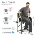 thumbnail image 2 of EVER ADVANCED Medium Tall Directors Chair 23.2" Seat Height, Folding Makeup Artist Chair with Side Table Cup Holder and Storage Pocket, Supports 350 lbs (Green), 2 of 6