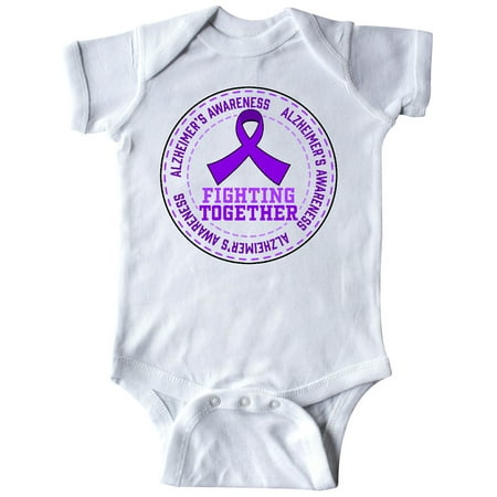 

Inktastic Fighting Together- Alzheimers Awareness purple ribbon Gift Baby Boy or Baby Girl Bodysuit
