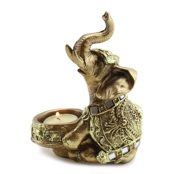 ERROR New Gold Thai Elephant Buddha Wraps Tea Light Candle Holder Lucky Figurine Home Decor Gift Feng Shui CE50