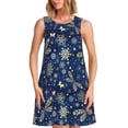thumbnail image 1 of Fotbe Dark Blue Christmas Vestido de Verano sin Mangas para Mujer – Vestido Midi Línea A, Estilo Camiseta Floral, Vestido Playero Casual y Fluido, 1 of 7