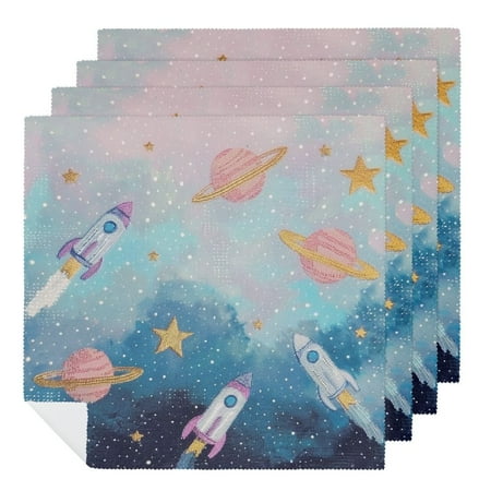 FACANNAP Galaxy Space Napkins for Girls Outer Space Birthday Party Supplies 2 PCS