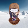 thumbnail image 4 of 2x sombrero de esquí de en 3D, pasamontañas, cubierta con animales, casco de nieve de 1 agujero para festivales de Cola Braga de cuello de esquí, 4 of 7