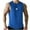 X3 Blue, variant on uikmnh Men T Shirts Male Summer Solid Color Sleeveless Loose Fitness Sports Hooded Vest Top Size:L