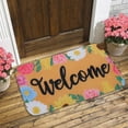 thumbnail image 3 of Clearance Today Spring Seasonal Flannel Coir Doormat Welcome Mat with Non-Slip Backing Heavy Duty Non Slip Rubber Back Low Profile for Home Entrance, Outside Entry, Floor, Patio 18x30IN, 3 of 9