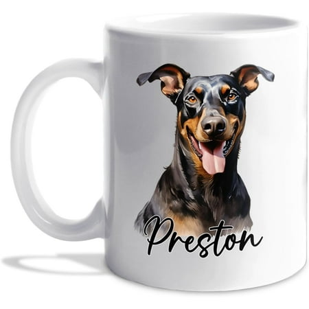 

Personalized Name Doberman Pinscher Coffee Mug Gift For Dog Lover Christmas Doberman Pinscher Lover Accent Coffee Cup Doberman Pinscher Dog Xmas Mug Custom Doberman Pinscher White Mug 11 Oz 11 Oz