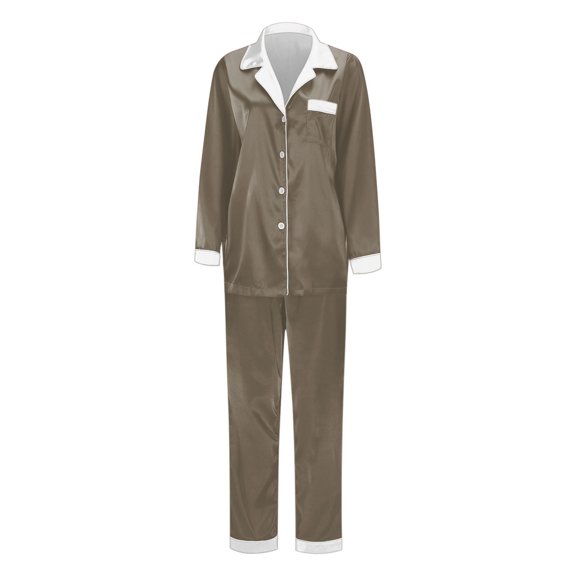 Family Matching Pajamas Long Sleeve Silk Like Sleepwear For Parents And Kids Holiday Festive Loungewear Outfit Comfy Homewear