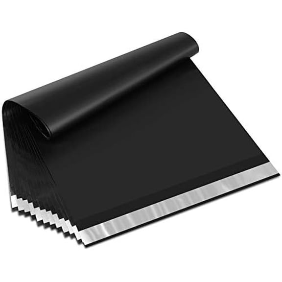 Poly Mailers 10x13 Inch Black 100 Pack Shipping Bags #4 Strong Mailing Envelopes Boutique Packaging Postal Self Seal Adhesive Waterproof and Tear Proof Small Business for Clothes Books