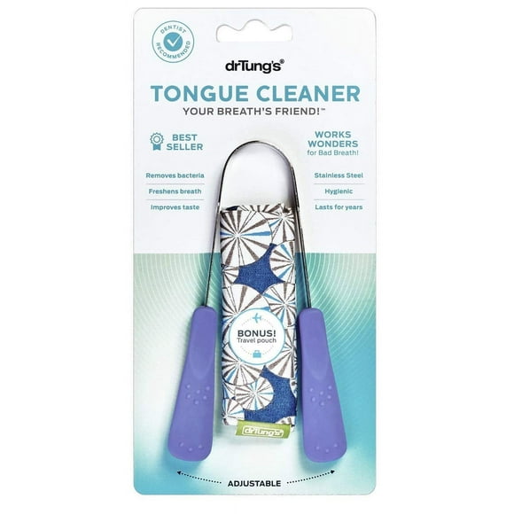drTung's Tongue Cleaner, Stainless Steel Tongue Scraper (Pack of 2)