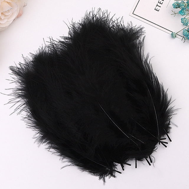 Toystoory 50 Uds. De plumas de marabú de pavo, vestido de boda esponjoso, decoración de joyería DIY, accesorios decorativos, plumas Artesanía negro Toystoory HA002055-04
