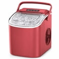 thumbnail image 3 of Simzlife Portable Ice Maker Countertop, 26 lbs/24H, 9 Bullet-Shaped Ice in 6 Min, Self-Cleaning Portable Ice Maker for Kitchen, Home, Office, RV, Red, 3 of 11