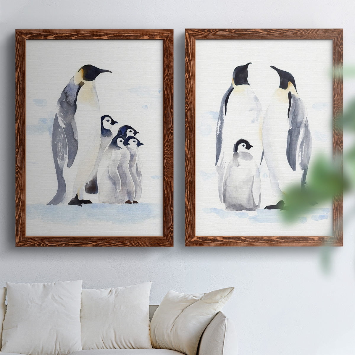 Emperor Penguins I - Premium Framed Canvas 2 Piece Set - Ready to Hang