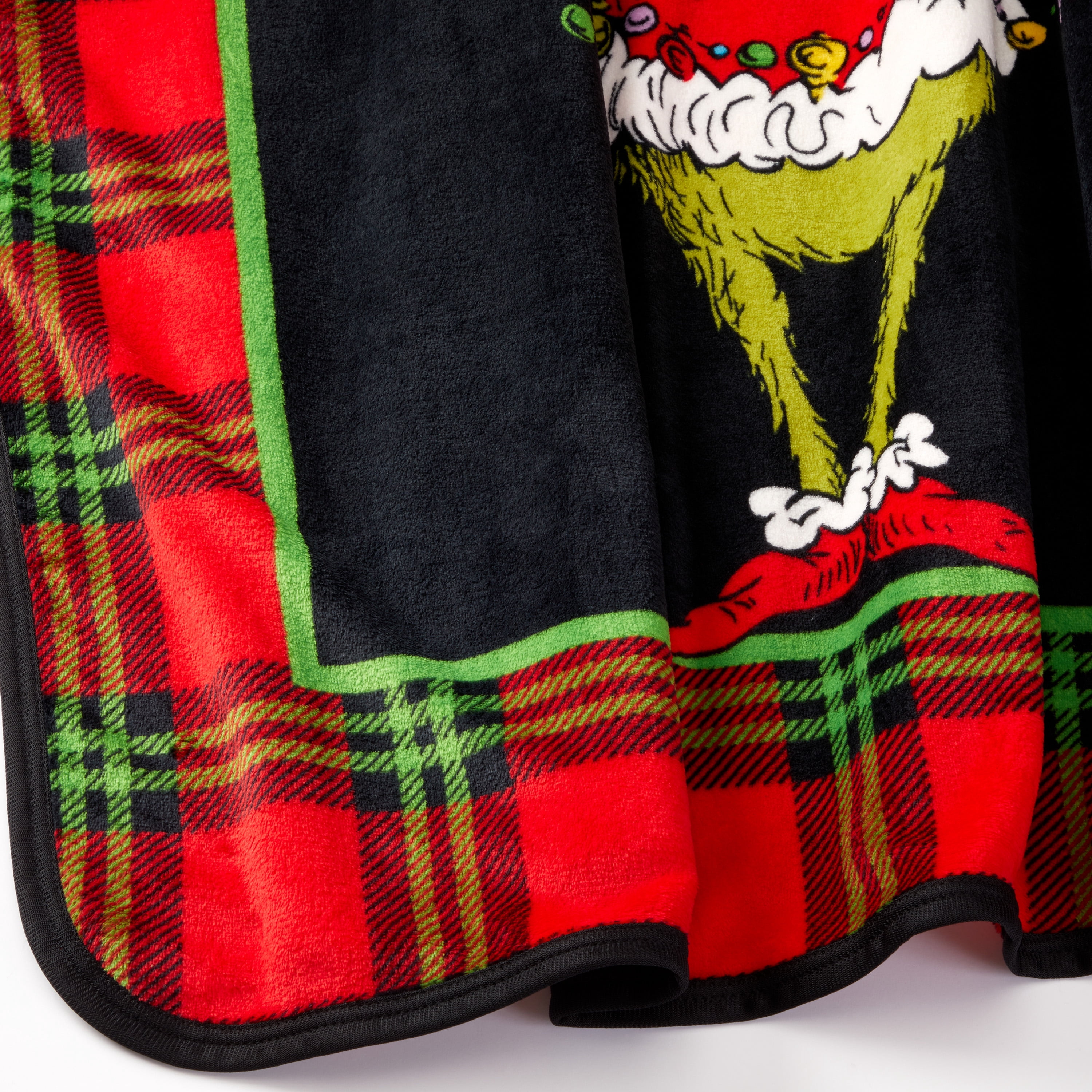 Grinch Kids Plaid Silky Soft Throw Blanket, 40x50